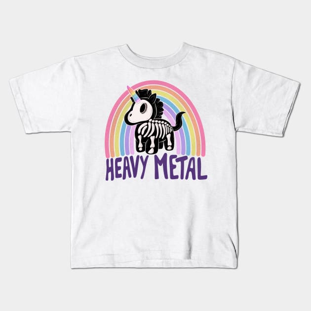 Heavy metal unicorn Kids T-Shirt by Jess Adams